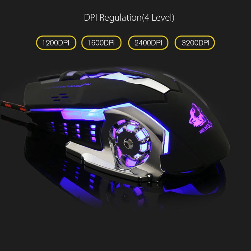 Wolf Backlight Gaming Mouse